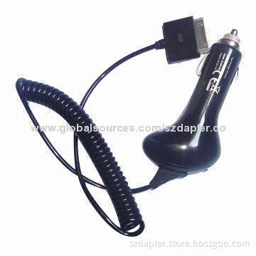 Hot Selling 5V/1A Power Cord Car Charger for iPhone 4, 4S, iPod & iPad